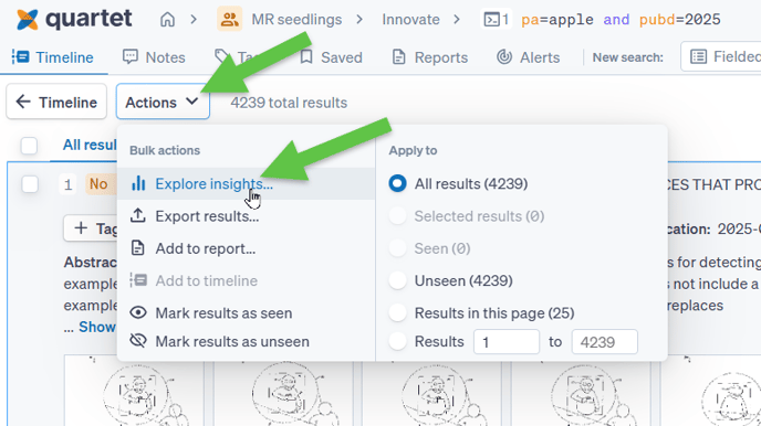 Access from results list