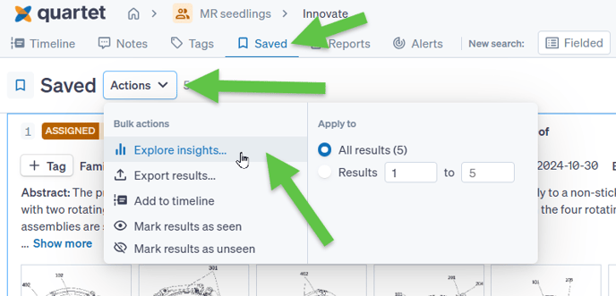 Accessing from saved list